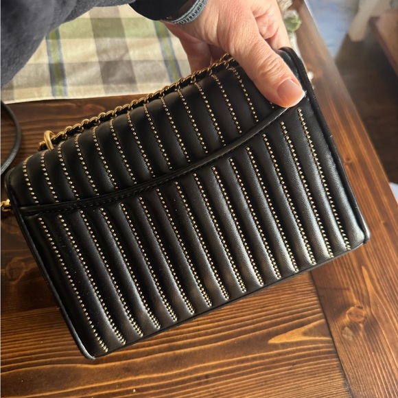 Tory Burch Fleming Black and Gold Star-Studded Women's Bag - Picture 5 of 5